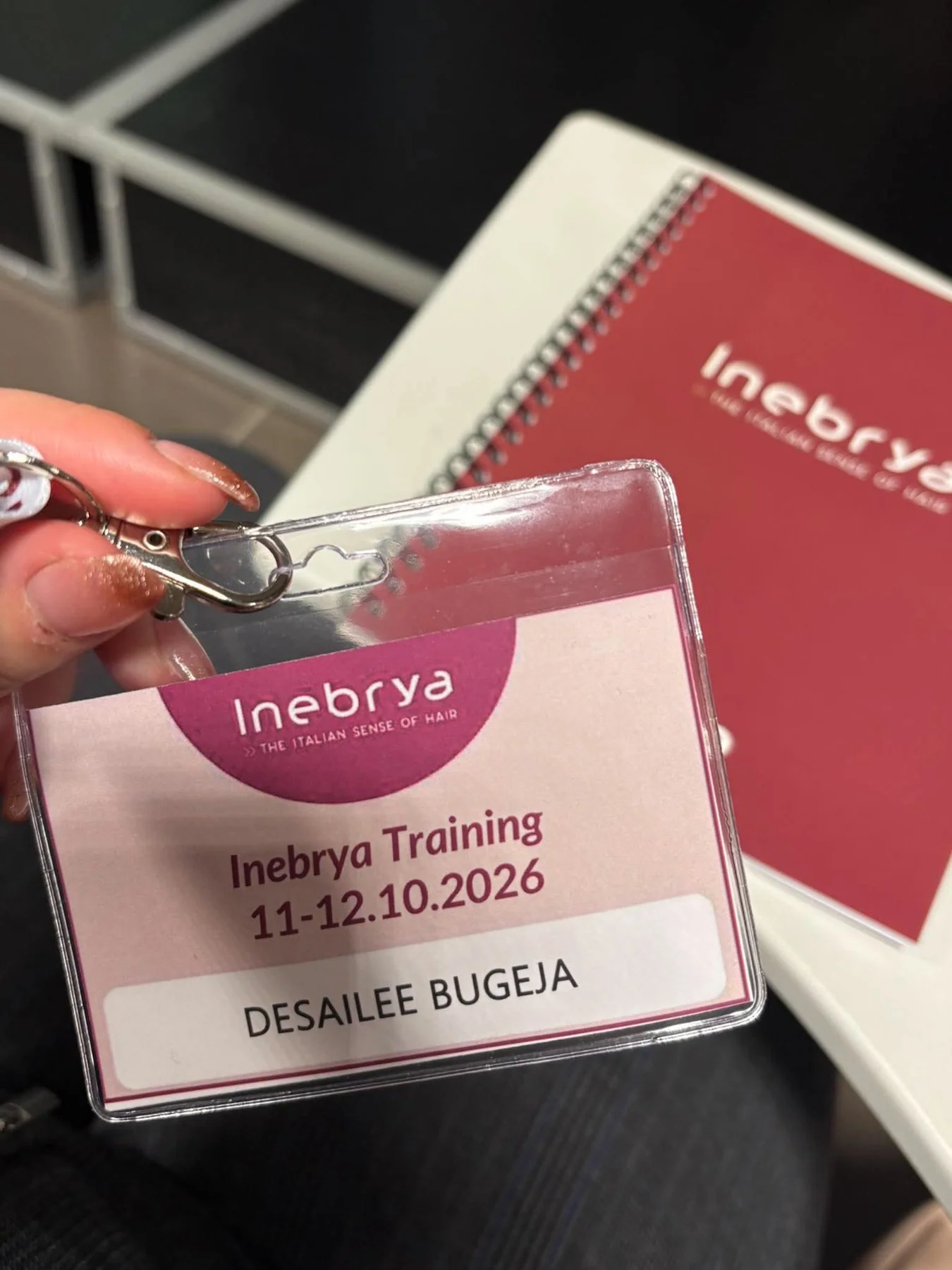 Inebrya training badge dated 11–12 October 2026