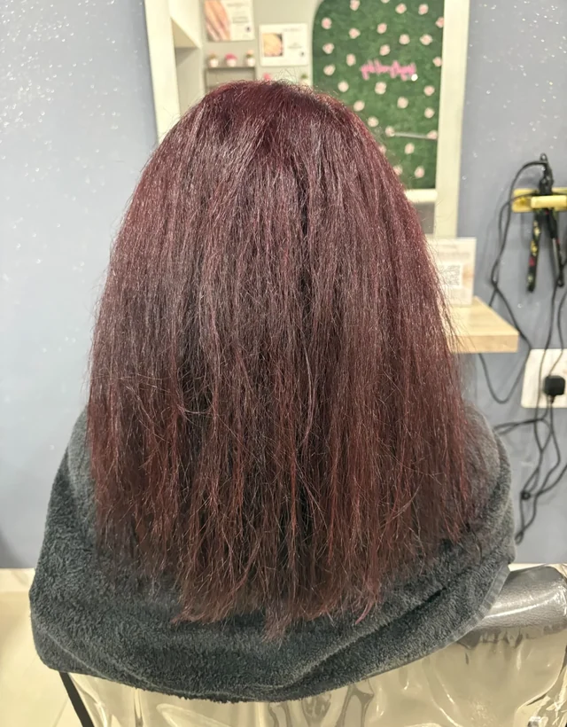Client 1 hair before smoothing treatment