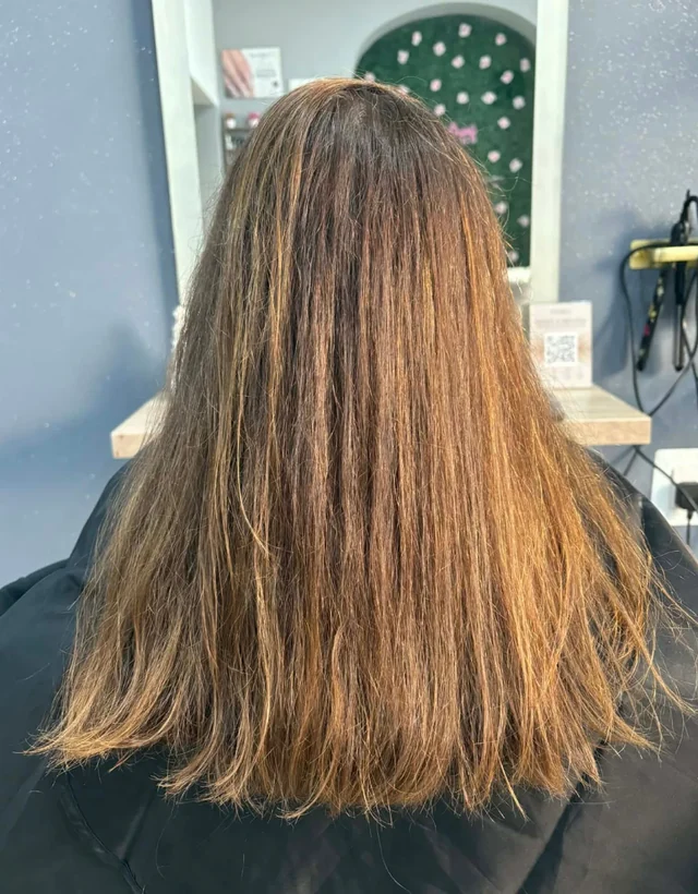 Client 2 hair before smoothing treatment