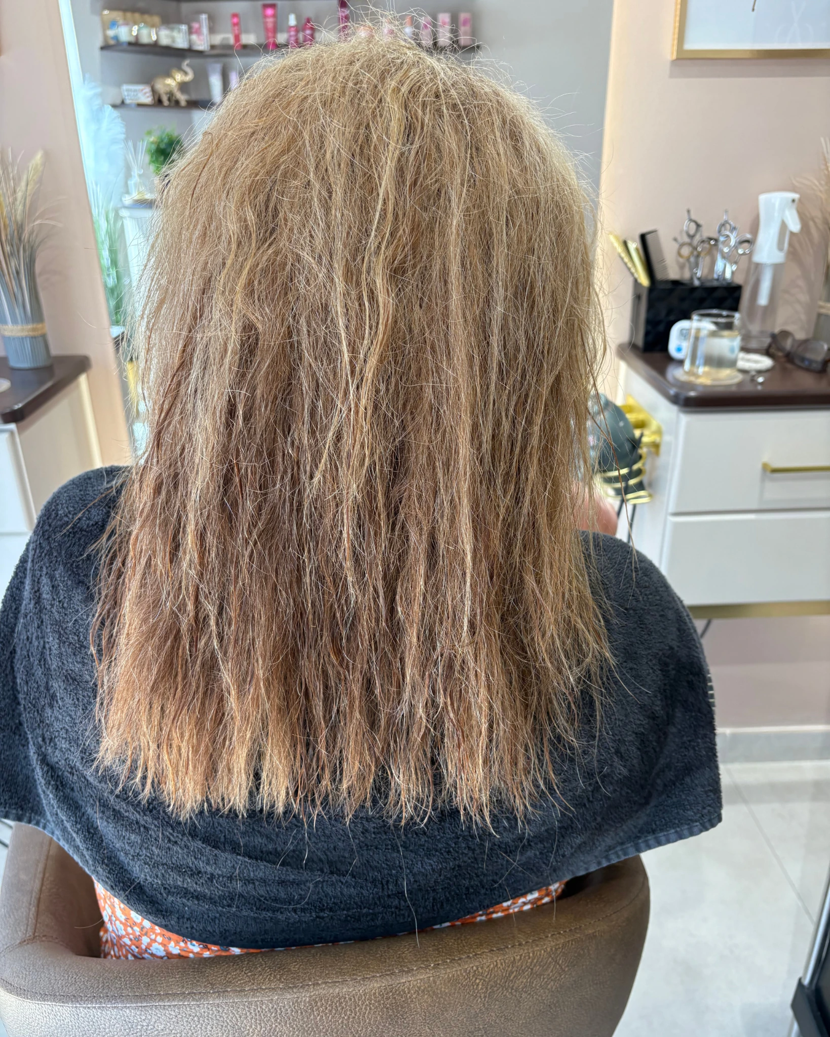 Client 4 hair before smoothing treatment