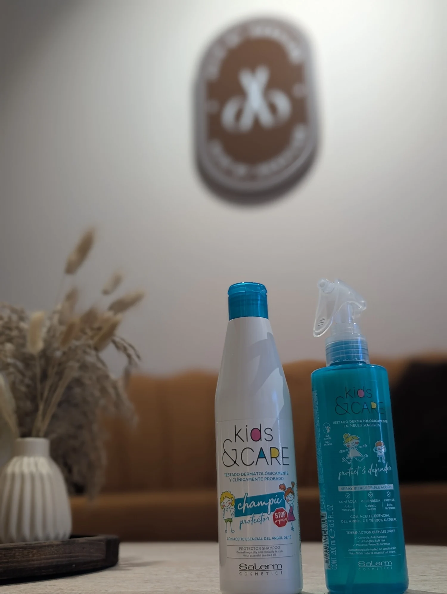 Salerm Kids & Care shampoo and spray photographed at Hair by Desailee