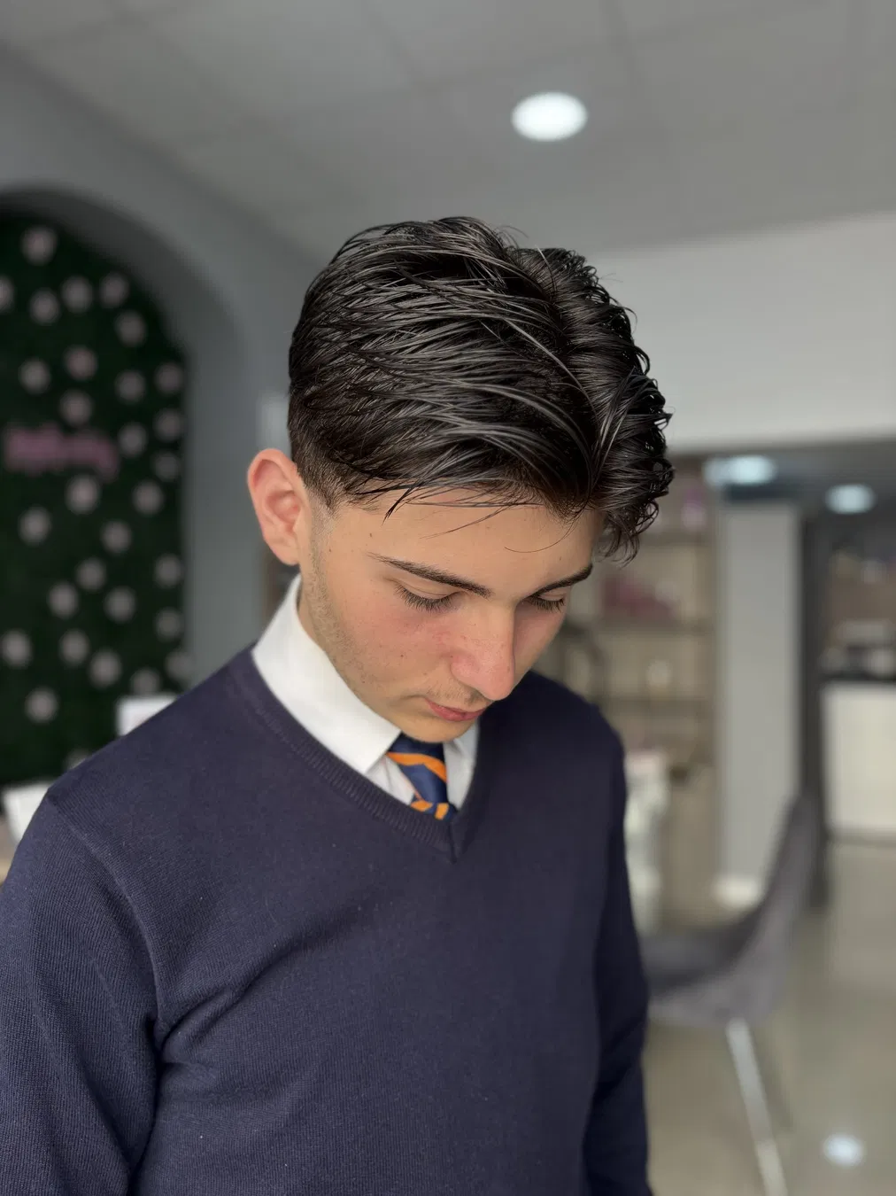 Freshly shaped haircut